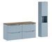 Ensemble salle de bain suspendu NOVA Denim 120 cm – Rangements, plan Chêne Casella - Photo n°1