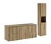 Ensemble suspendu NOVA OAK 140 cm avec colonne, panier à linge et rangements – L’alliance parfaite entre élégance et fonctionnalité - Photo n°1
