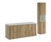 Ensemble suspendu NOVA OAK 140 cm avec colonne, panier à linge et rangements – L’alliance parfaite entre élégance et fonctionnalité - Photo n°1
