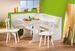 Ensemble table avec banc et chaises pin massif vernis blanc Vencia - Photo n°3