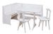 Ensemble table avec banc et chaises pin massif vernis blanc Vencia - Photo n°1