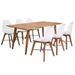 Ensemble table bois d'acacia et 6 chaises polypropylène blanc Silva - Photo n°1