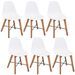 Ensemble table bois d'acacia et 6 chaises polypropylène blanc Silva - Photo n°3