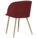 Ensemble table bois marron et 4 chaises tissu bordeaux Liva - Photo n°13