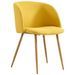 Ensemble table bois marron et 4 chaises tissu jaune Liva - Photo n°7