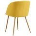 Ensemble table bois marron et 4 chaises tissu jaune Liva - Photo n°10