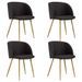 Ensemble table bois marron et 4 chaises tissu noir Liva - Photo n°2