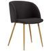 Ensemble table bois marron et 4 chaises tissu noir Liva - Photo n°3