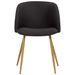Ensemble table bois marron et 4 chaises tissu noir Liva - Photo n°4