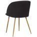 Ensemble table bois marron et 4 chaises tissu noir Liva - Photo n°6