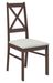 Ensemble table carrée 80/80 cm et 4 chaises en bois Noyer foncé et tissu beige clair Opka - Photo n°4