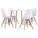 Ensemble table carrée 80 cm et 4 chaises blanc et et naturel Scanda - Photo n°1