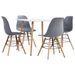 Ensemble table carrée 80 cm et 4 chaises gris et et naturel Scanda - Photo n°1