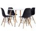 Ensemble table carrée 80 cm et 4 chaises noir et et naturel Scanda - Photo n°1