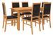 Ensemble table extensible 140/180 cm et 6 chaises en bois clair de hêtre et tissu noir Klarika - Photo n°1