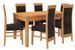 Ensemble table extensible 140/180 cm et 6 chaises en bois clair de hêtre et tissu noir Valka - Photo n°1