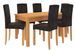 Ensemble table extensible 140/180 cm et 6 chaises en bois clair de hêtre et tissu noir Zakria - Photo n°1