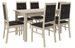 Ensemble table extensible 140/180 cm et 6 chaises en bois clair sonoma et tissu gris foncé Klarika - Photo n°1