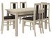 Ensemble table extensible 140/180 cm et 6 chaises en bois clair sonoma et tissu noir Louiza - Photo n°1