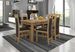 Ensemble table extensible 140/180 cm et 6 chaises en bois de hêtre et tissu gris foncé Mouka - Photo n°2