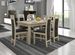 Ensemble table extensible 140/180 cm et 6 chaises en bois clair sonoma et tissu gris foncé Mouka - Photo n°1