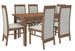 Ensemble table extensible 140/180 cm et 6 chaises en bois marron et tissu beige clair Komba - Photo n°1