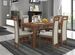 Ensemble table extensible 140/180 cm et 6 chaises en bois marron et tissu gris clair Mouka - Photo n°1