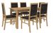 Ensemble table extensible 140/180 cm et 6 chaises en bois naturel et tissu noir Klarika - Photo n°1