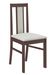 Ensemble table extensible 140/180 cm et 6 chaises en bois Noyer foncé et tissu beige clair Louiza - Photo n°4