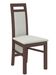 Ensemble table extensible 140/180 cm et 6 chaises en bois Noyer foncé et tissu beige clair Mouka - Photo n°4