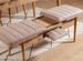 Ensemble table extensible 2 chaises et 2 bancs bois naturel et tissu beige Mariva - Photo n°4