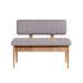 Ensemble table extensible 2 chaises et 2 bancs bois naturel et tissu gris Mariva - Photo n°9