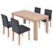 Ensemble table finition en chêne et 4 chaises simili cuir noir Kila - Photo n°10