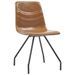 Ensemble table industriel 180 cm et 6 chaises simili cuir cognac Dusta - Photo n°3