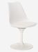 Ensemble table ronde 60 cm et 2 chaises pivotantes blanches avec coussin similicuir Tulipa - Photo n°6