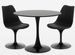 Ensemble table ronde 60 cm et 2 chaises pivotantes noires avec coussin similicuir Tulipa - Photo n°1
