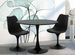 Ensemble table ronde 60 cm et 2 chaises pivotantes noires avec coussin similicuir Tulipa - Photo n°2