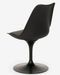 Ensemble table ronde 60 cm et 2 chaises pivotantes noires avec coussin similicuir Tulipa - Photo n°4