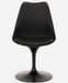 Ensemble table ronde 60 cm et 2 chaises pivotantes noires avec coussin similicuir Tulipa - Photo n°5