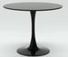 Ensemble table ronde 60 cm et 2 chaises pivotantes noires avec coussin similicuir Tulipa - Photo n°8