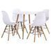Ensemble table ronde 90 cm et 4 chaises blanc et et naturel Scanda - Photo n°1