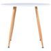 Ensemble table ronde 90 cm et 4 chaises blanc et et naturel Scanda - Photo n°2