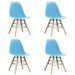 Ensemble table ronde 90 cm et 4 chaises bleu et et naturel Scanda - Photo n°2