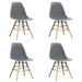 Ensemble table ronde 90 cm et 4 chaises gris et et naturel Scanda - Photo n°3