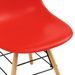 Ensemble table ronde 90 cm et 4 chaises rouge et et naturel Scanda - Photo n°8