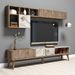 Esemble meuble TV en bois noyer et blanc effet marbre Roma 180 cm - Photo n°5