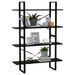 Etagère 4 niveaux Kinola 100 cm - Bois et métal noir - Photo n°1