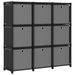 Étagère à 9 cubes avec boîtes Noir 103x30x107,5 cm Tissu - Photo n°1