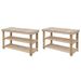 Étagère à chaussures 2 en 1 avec dessus banc 2 pcs Bois massif - Photo n°1