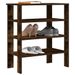 Étagère à chaussures chêne fumé 61x32x70 cm bois d'ingénierie - Photo n°1